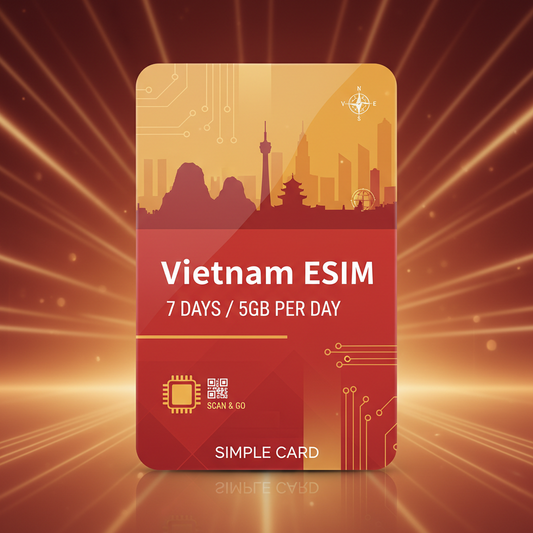 越南eSIM｜Simple Card 7天每日5GB流量